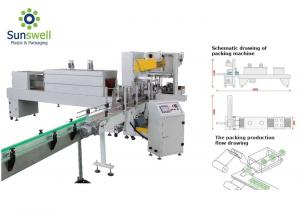 China Auto Shrink Packaging Equipment Stretch Film Wrapping Machine With Tray For Bottle Can on sale