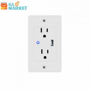 China Tuya 2.4GHz Wifi Wall Outlet Electrical Smart Plug Socket With 1 USB Port on sale