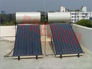 China Integrated Colored Steel Blue Titanium Flat Panel Solar Water Heater For Pitched Roof on sale