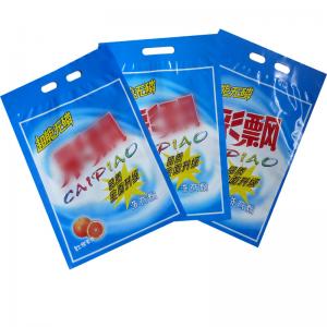  3-sides sealing plastic bag Printing washing powder packaging bag Anti-static bag with portable handle Manufactures