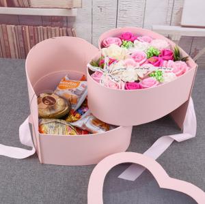 China Exquisite Gift Packaging Boxes Romantic Round Double Layer Rotating Soap Flower Box on sale