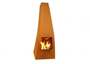  Corten Steel Garden Wood Burning Fireplace , Yard / Garden Cast Iron Fire Pot Manufactures