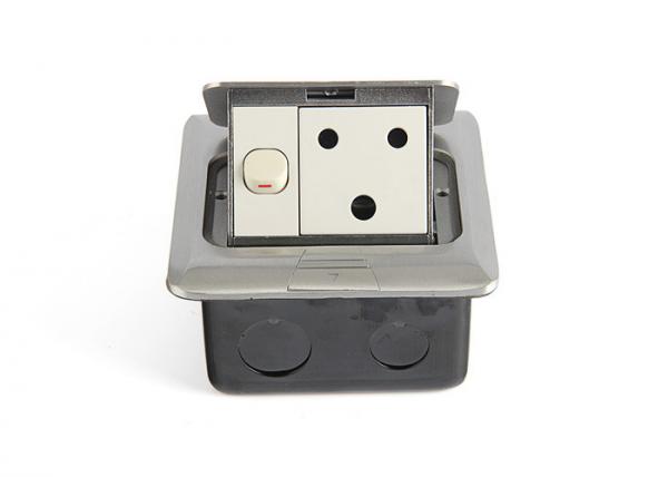 Quality Brushed Silver Recessed Floor Electrical Outlet Convenient Detachable Structure for sale
