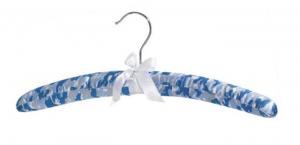 China blue cotton cloth hangers beautiful clolor stain hanger satin lady dress hanger on sale