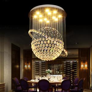 China Building Large Led Modern Crystal Ball Chandelier For Lobby Living Room on sale