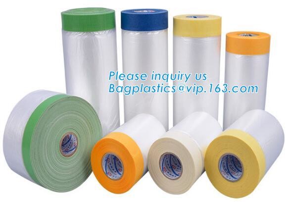 PE protect cover self adhesive mask film taped on one side Plastic cover sheet drop cloth for furniture, masking films