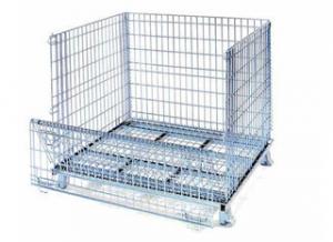 foldable metal pallet cage, wire mesh pallet cage for sales