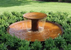 China Rusty Corten Steel Water Feature Metal Bowl Water Feature For Interior Decoration on sale