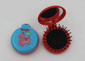 China Lady Travel Makeup Mirrors In Stadium And Subway , Folding Hairbrush With Mirror on sale