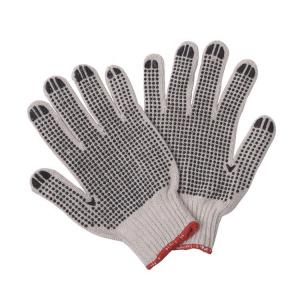 China Modelo Number C078D2-N Cotton T/C Natural White with PVC Dots Glove on sale