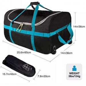 China 85l Foldable Rolling Travel Luggage Trolley Duffel Bag With Wheels Large Capacity on sale