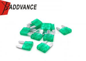 China 30 Amp Green Mini Blade Fuses APM / ATM Automotive Blade Fuse For Truck Cars on sale