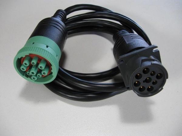 Quality Green Type 2 Deutsch 9 Pin J1939 Female to Type 1 J1939 Male Cable for sale