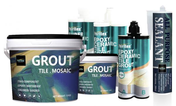 Quality Perflex Tile Grout Series, Cartridge Epoxy Tile Grout, Polypro Tile Grout, Mosaic Epoxy Cementitous, MS Sealant for sale