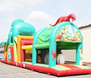 China Animal Bounce House Kids Slides Inflatable Obstacle Course on sale