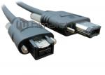 8M Flexible IEEE 1394A Male 6pin to IEEE 1394B 9pin Firewire Cable with Screw