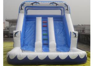 China Three lines Inflatable Water Slide With Pool For Kids / Adults Inflatable Slide Park on sale