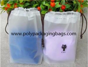 China White Frosted CPE Drawstring Pouch Bag For Girls Personal Belongings Gift Packaging Bag on sale