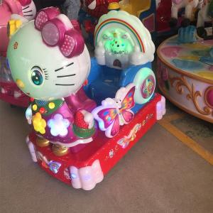  Hello Kitty Cat Shape Kiddie Ride Machines / Kids Amusement Rides Manufactures