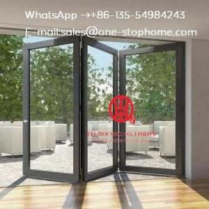 China Glass panel,Waterproof veranda double glazing aluminum bi folding door,folding aluminum door partition on sale
