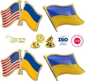  Printing Patriotic Collectible Pin Badges , Soft Enamel Cross Flag Lapel Pins Manufactures