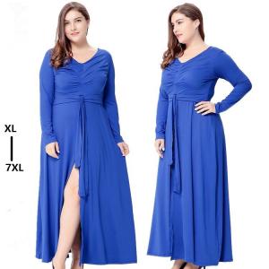 Wholesales elegant long sleeve dress 7xl plus size clothing women