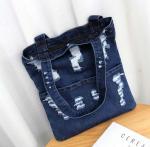 Summer fashion hole jeans female Korean fashion large capacity bag shoulder bag