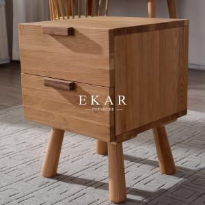 China Home Furniture 2 Drawers Oak Night Stand Wooden Bedside Tables on sale