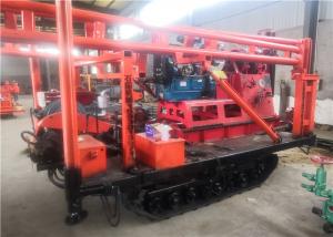  Red 30m - 200m Borehole Crawler Mounted Drill Rig Machine For Water Wells Manufactures
