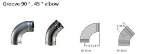  Easy Connection Grooved Stainless Steel Elbow With 90 Degree 45 Degree Manufactures