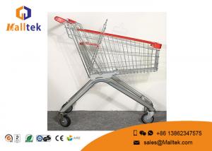 China Zinc Plated Four Wheel Shopping Trolley Large Dimension Shopping Cart Trolley on sale