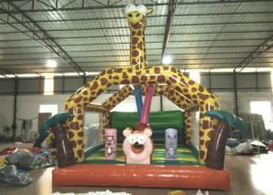 Amusement Park Custom Made Inflatables Giraffe Bounce Combo Enviroment - Friendly Manufactures