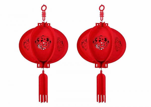 Quality 30*7cm Groove Patterns Chinese Festival Felt Celebration Paper Lantern for sale
