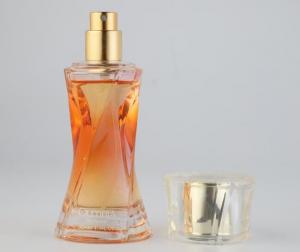 China Atomizer Sprayer Empty Perfume Bottles Aluminum Gold Metallic Cap Glass Scent Bottle on sale