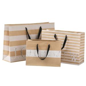  250gsm Brown Paper Shopping Bags , Commercial Paper Bags Clear Crease Manufactures