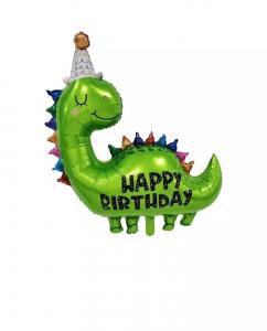  Dinosaur Foil Balloon Large Inflatable Cartoon Animal Round Dino Foil Balloon For Kid Toy Party Manufactures