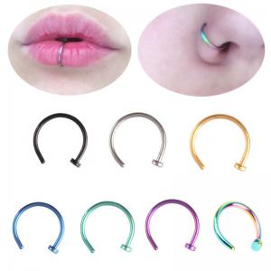 China Fake Nose Ring Lip Ring C Clip Kylie lip Piercing Burun Nose Rings Hoop for Women Neuspiercing Body Jewelry on sale