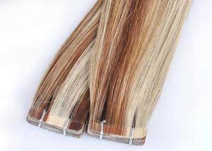 China Straight Tape In Human Hair Extensions , Double Dawn Dark Brown Tape In Hair Extensions on sale