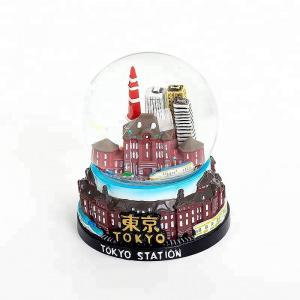  65mm Japan Souvenirs Snow Globe with High Quality Hand Painting Custom Resin Crafts Tokyo Station Glass Water Globe Manufactures