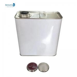 China Pressure Cap Square Tin Can 2L Square Empty Paint Tin For Thinner Chemical on sale
