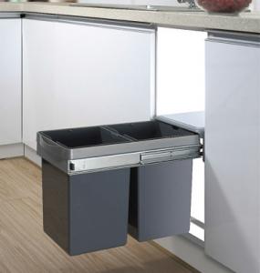 China Durable Kitchen Cabinet Accessories Pull - Out Assembly Waste Bin For Storage on sale