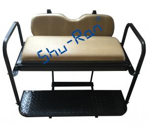  EZGO TXT  Golf Cart Rear Flip Folding Back Seat Kit - Factory Tan Cushions Manufactures