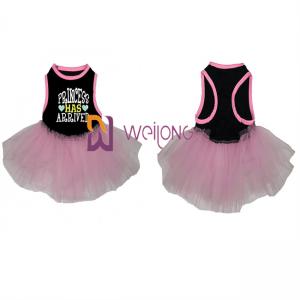 China Tulle Ruffles Small Dog Dresses Sleeveless And Loose Round Collar pink dog dress on sale