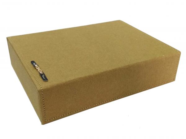 Quality Yellow Brown Kraft Paper Eyeglass Storage Trays For Storage With Little Mirror for sale