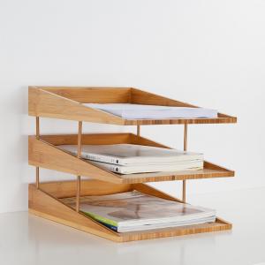 China stacking bamboo file tray on sale