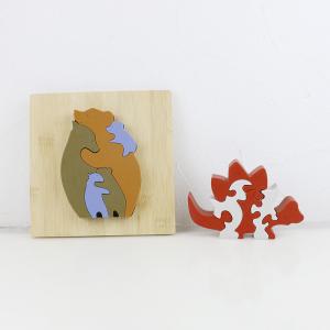 China Customize Silicone Puzzle , 3D Infant Jigsaw Puzzles With Wooden Bamboo Base on sale