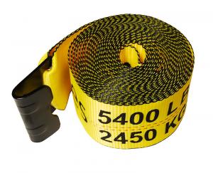  4 Inch Winch Strap With Flat Hook Heavy Duty Ratchet Strap WLL 5400lbs Flatbed Cargo Control Products Manufactures
