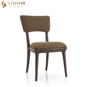 China Solid Wood High Back Fabric Dining Room Chairs Modern Style Chair 87cm Height on sale