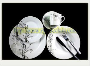  porcelain dinner set round shape (ceramic, white with decal) Manufactures