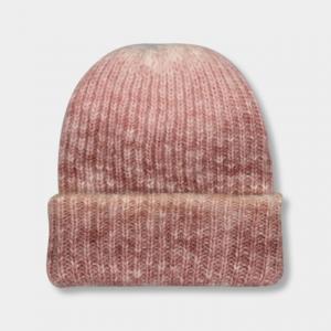  56cm Knit Beanie Hats For Girl Tie Dye Gradient Color Outdoor Flexible Thick Winter Hat Manufactures